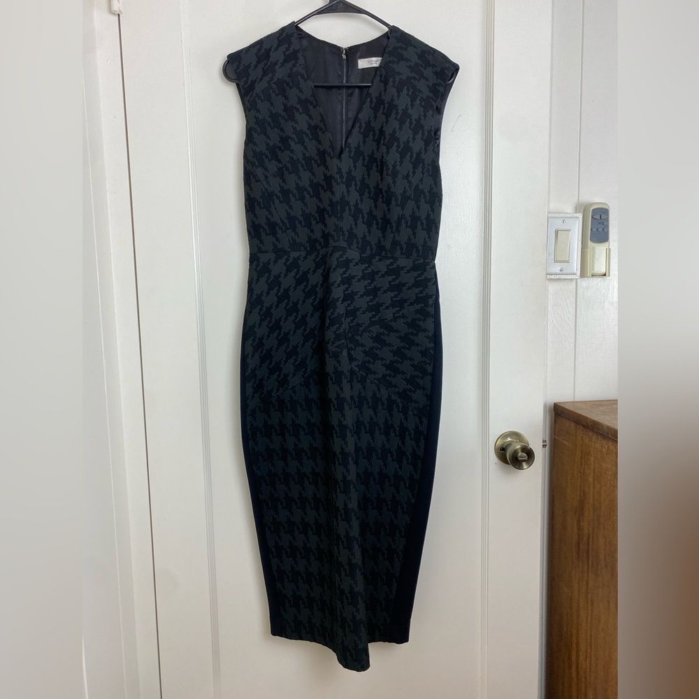 SUISTUDIO Jordan B Jacquard Houndstooth Sheath Dress in Black size 38 (US 6) - Picture 3 of 8